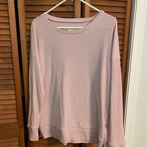 French Laundry Blush Ribbed Crew Neck Sweater
